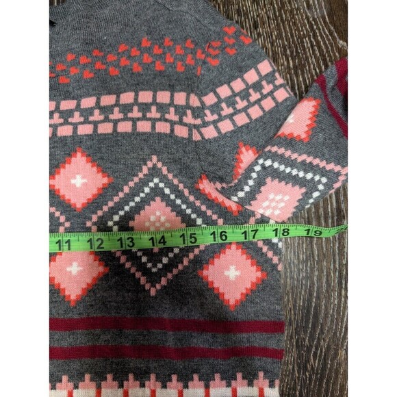 Talbots Crew Neck Soft Aztec Geometric Print Lambs Wool blend Sweater Small 112 - Picture 6 of 7